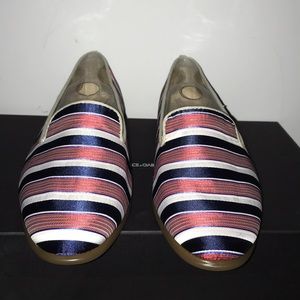Aerosoles satin striped flats size 8